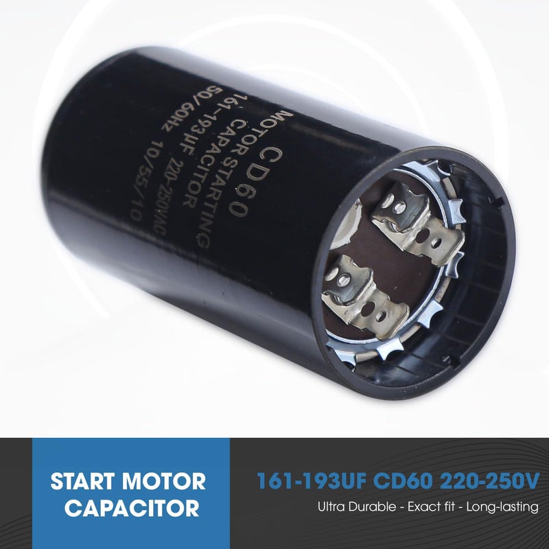 Seentech 161-193 uf/MFD 220-250 VAC ±20% CD60 Round Motor Start Capacitor 50/60 Hz AC Electric Motor Universal Fit for AC Motor Run or Fan Start and Cool or Heat Pump Air Conditioner - Image 2